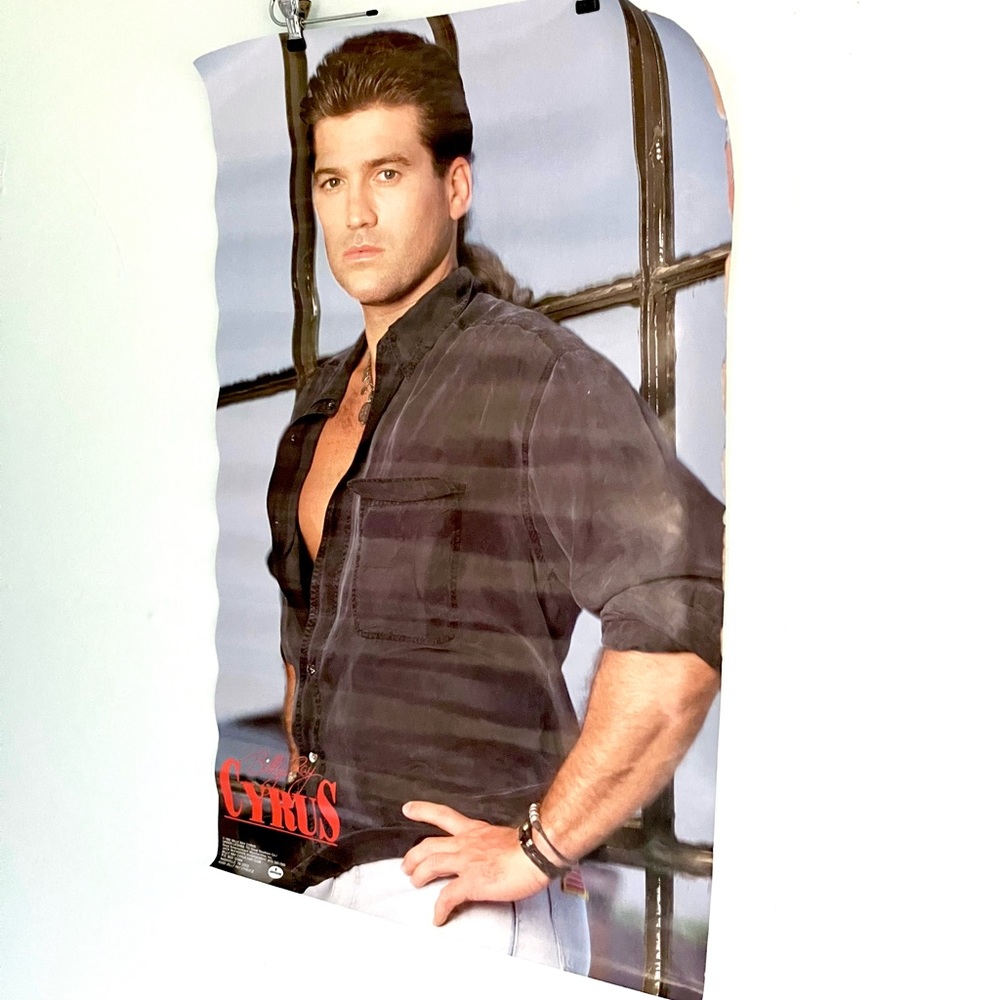 Vintage 90’s Billy Ray Cyrus country music star poster